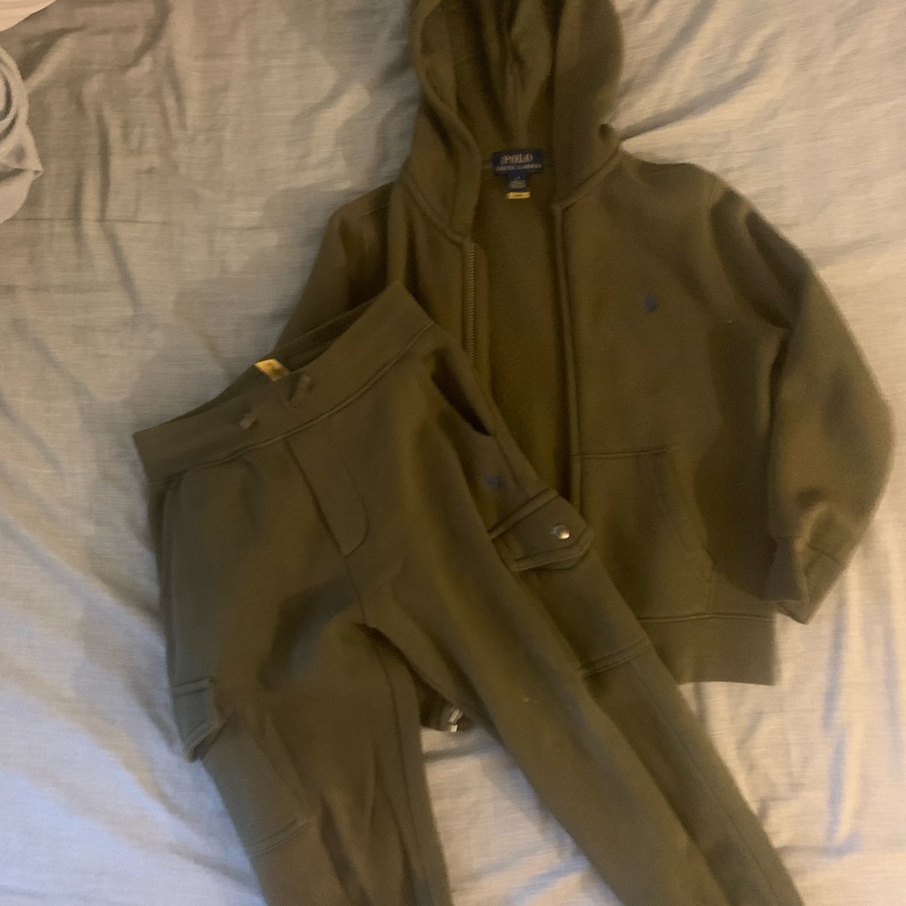 Polo by Ralph Lauren Kids Olive Green Matching Set